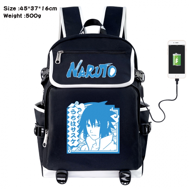 Naruto Anime Flip Data Cable USB Backpack School Bag 45X37X16CM