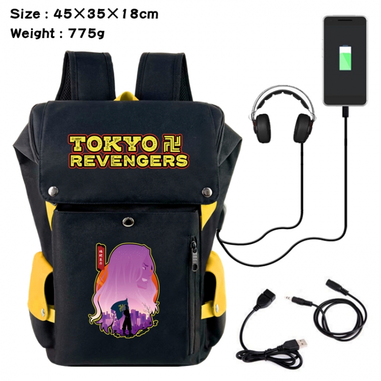 Tokyo Revengers Anime Canvas Bucket Data Cable Backpack School Bag 45X35X18CM 775G