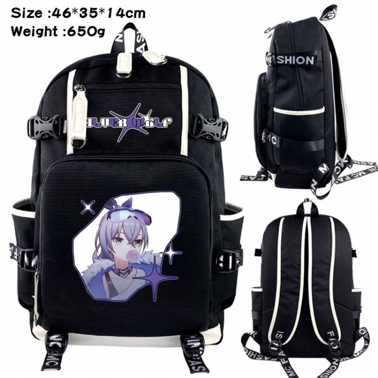 Honkai: Star Rail Data USB backpack Cartoon printed student backpack 46X35X14CM 650G
