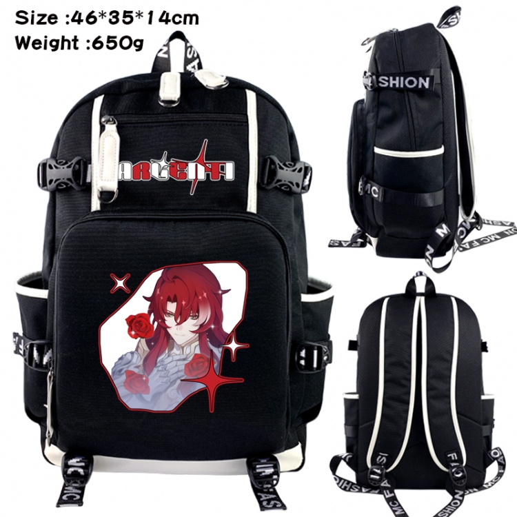 Honkai: Star Rail Data USB backpack Cartoon printed student backpack 46X35X14CM 650G