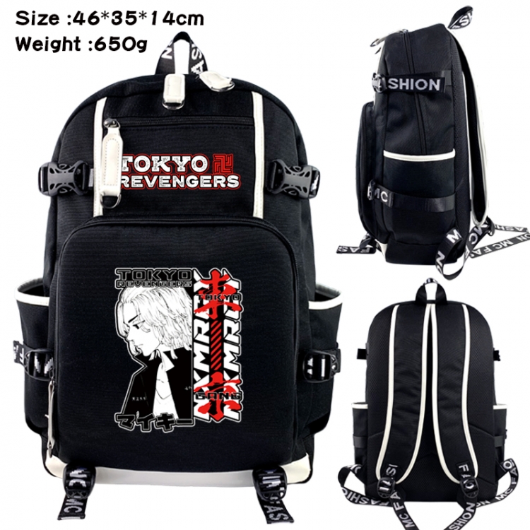 Tokyo Revengers  Data USB backpack Cartoon printed student backpack 46X35X14CM 650G