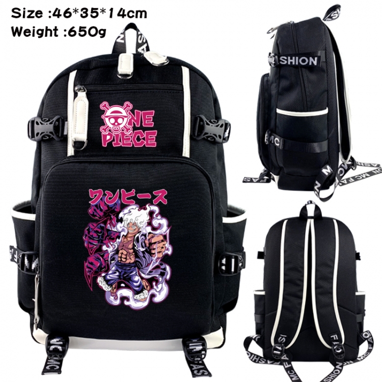 One Piece Data USB backpack Cartoon printed student backpack 46X35X14CM 650G