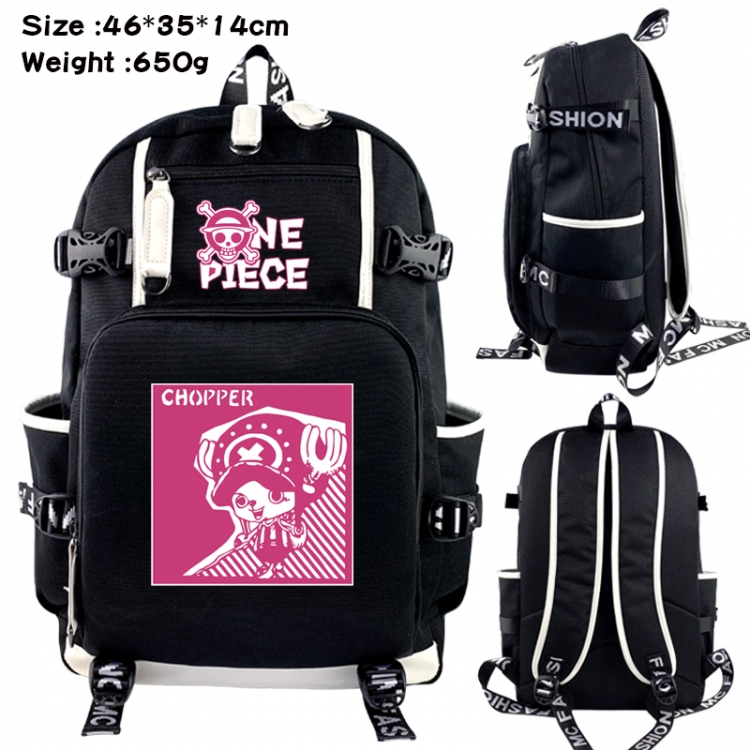 One Piece Data USB backpack Cartoon printed student backpack 46X35X14CM 650G