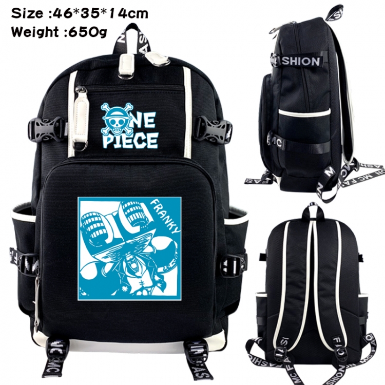 One Piece Data USB backpack Cartoon printed student backpack 46X35X14CM 650G