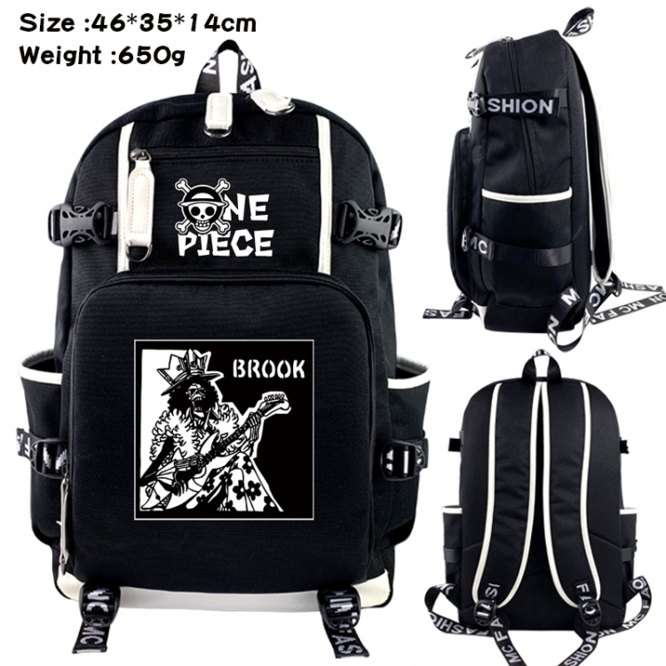 One Piece Data USB backpack Cartoon printed student backpack 46X35X14CM 650G