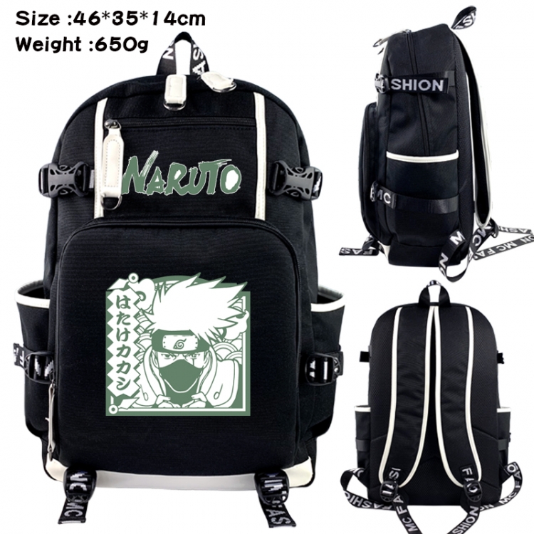 Naruto Data USB backpack Cartoon printed student backpack 46X35X14CM 650G