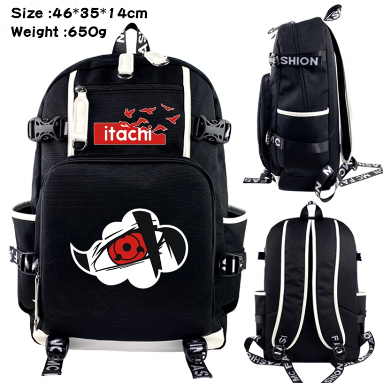 Naruto Data USB backpack Cartoon printed student backpack 46X35X14CM 650G