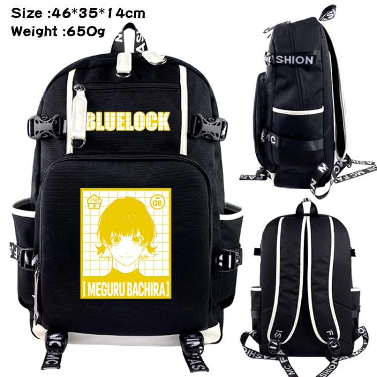 BLUE LOCK Data USB backpack Cartoon printed student backpack 46X35X14CM 650G