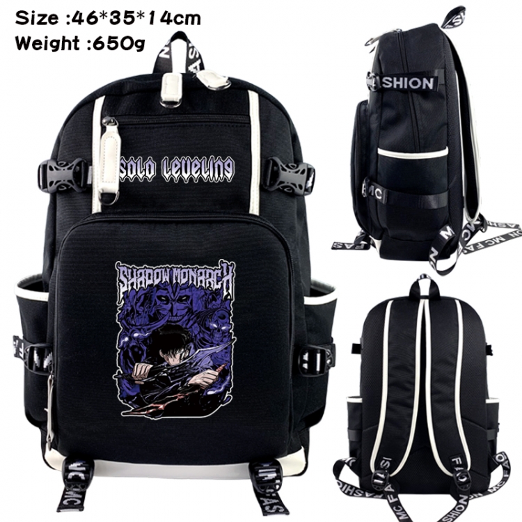 Solo Leveling:Arise Data USB backpack Cartoon printed student backpack 46X35X14CM 650G