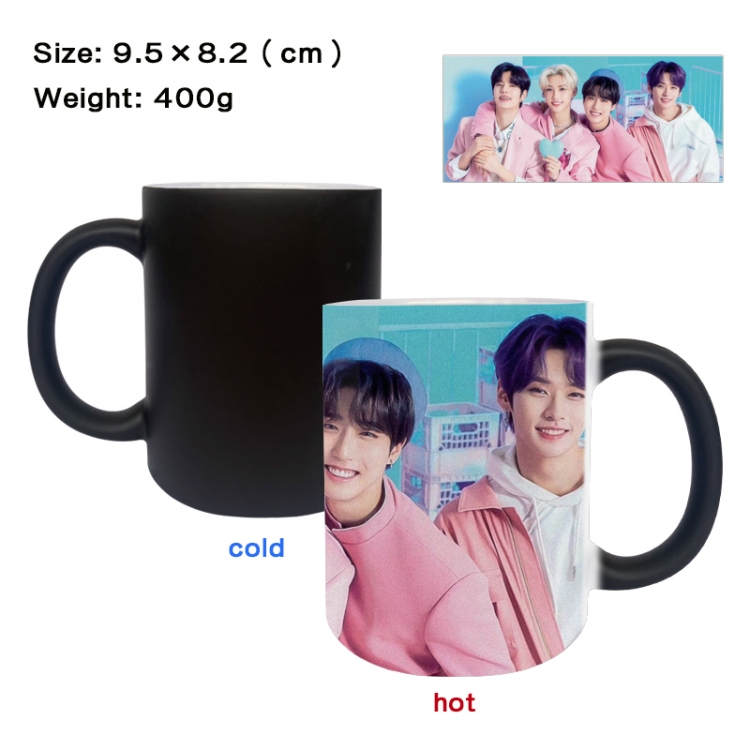 straykids Star peripheral color changing ceramic cup tea cup mug  9.5X8.2cm