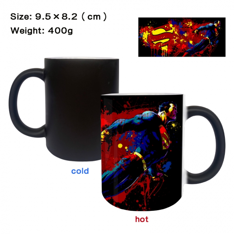 Superman Anime peripherals color changing ceramic cup tea cup mug 9.5X8.2cm