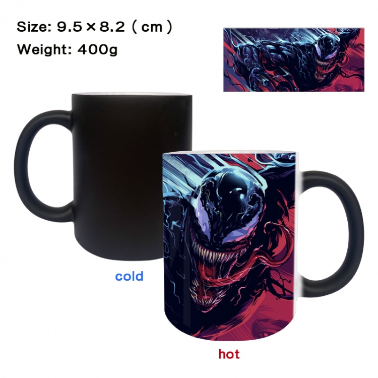 venom Anime peripherals color changing ceramic cup tea cup mug 9.5X8.2cm