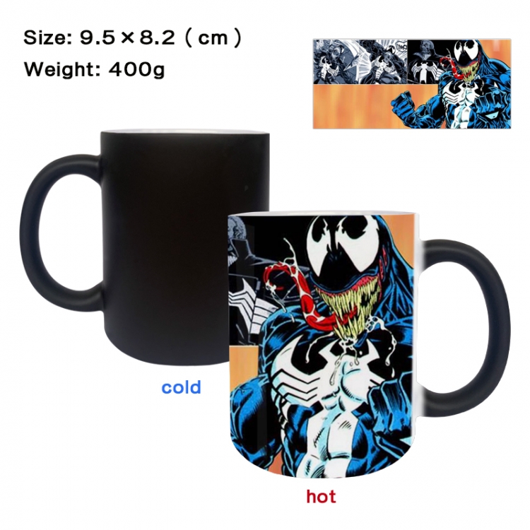 venom Anime peripherals color changing ceramic cup tea cup mug 9.5X8.2cm