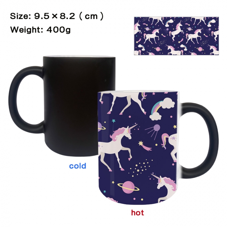 Unicorn Anime peripherals color changing ceramic cup tea cup mug 9.5X8.2cm