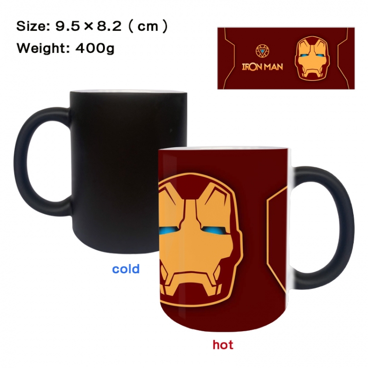 Iron Man Anime peripherals color changing ceramic cup tea cup mug 9.5X8.2cm