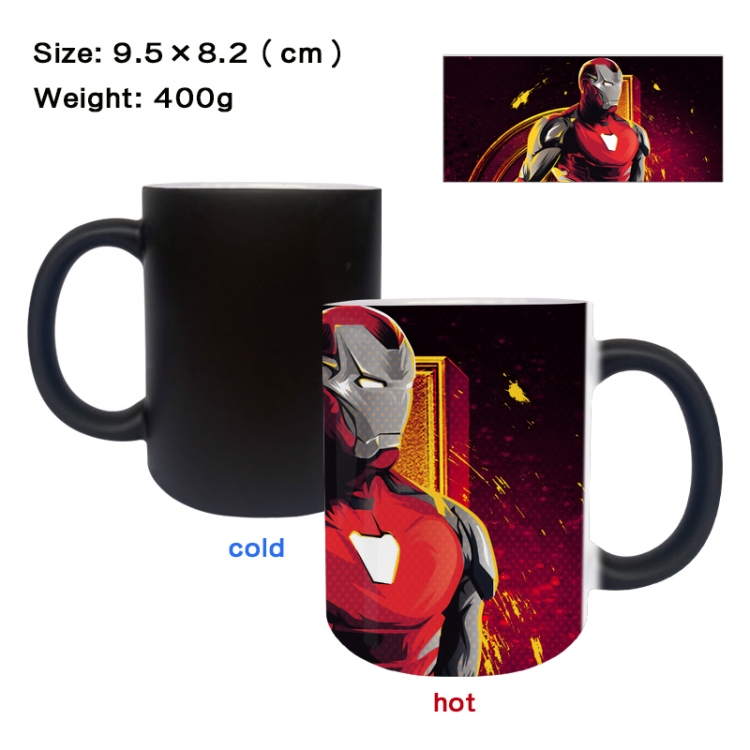 Iron Man Anime peripherals color changing ceramic cup tea cup mug 9.5X8.2cm