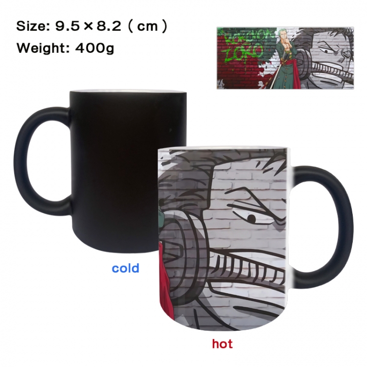 One Piece Anime peripherals color changing ceramic cup tea cup mug 9.5X8.2cm