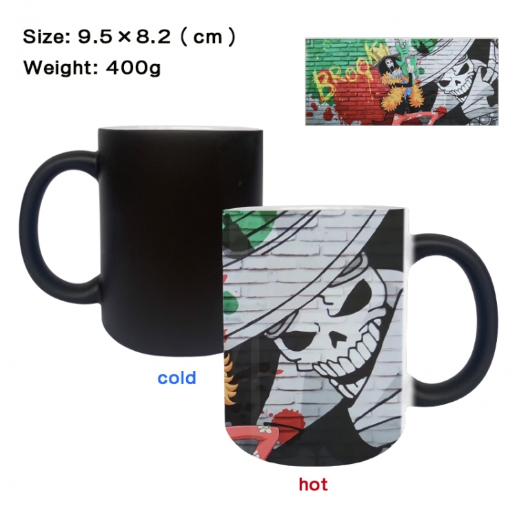 One Piece Anime peripherals color changing ceramic cup tea cup mug 9.5X8.2cm