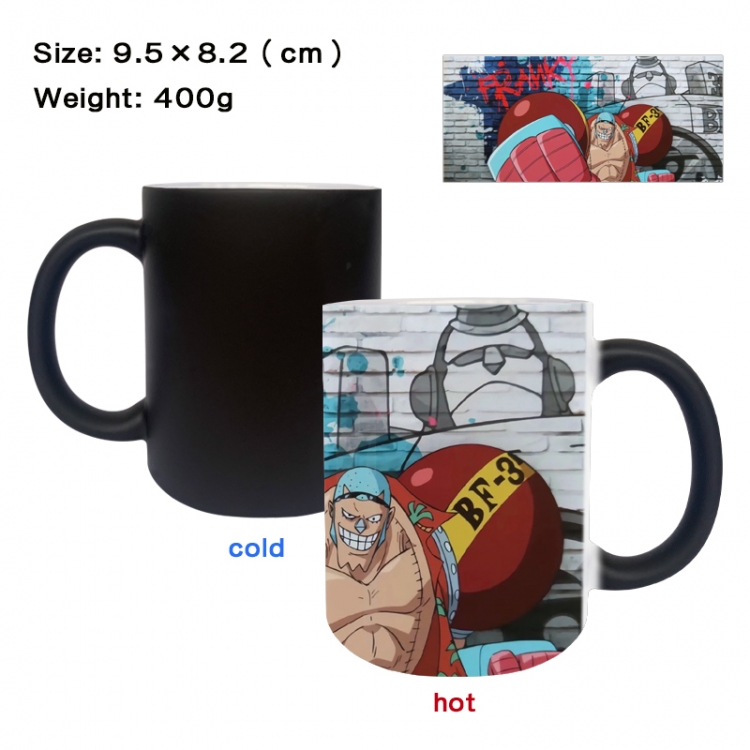 One Piece Anime peripherals color changing ceramic cup tea cup mug 9.5X8.2cm