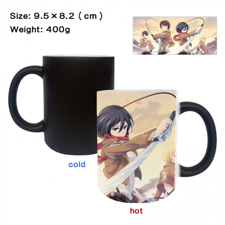 Shingeki no Kyojin Anime peripherals color changing ceramic cup tea cup mug 9.5X8.2cm