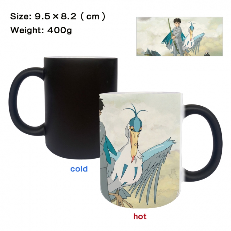 The Boy and the Heron Anime peripherals color changing ceramic cup tea cup mug 9.5X8.2cm