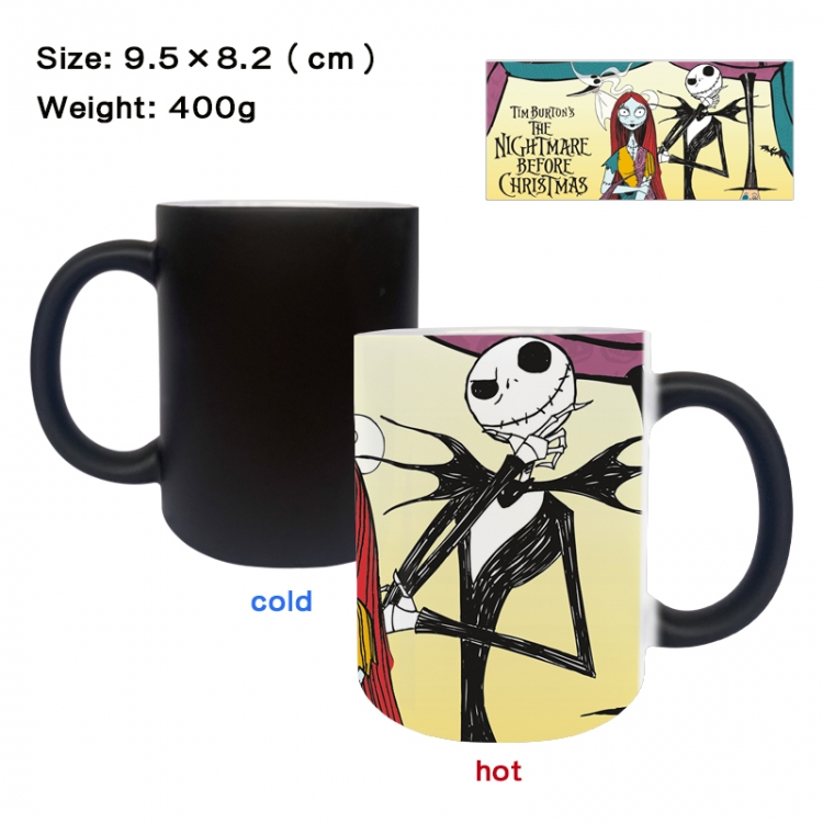 The Nightmare Before Christmas Anime peripherals color changing ceramic cup tea cup mug 9.5X8.2cm