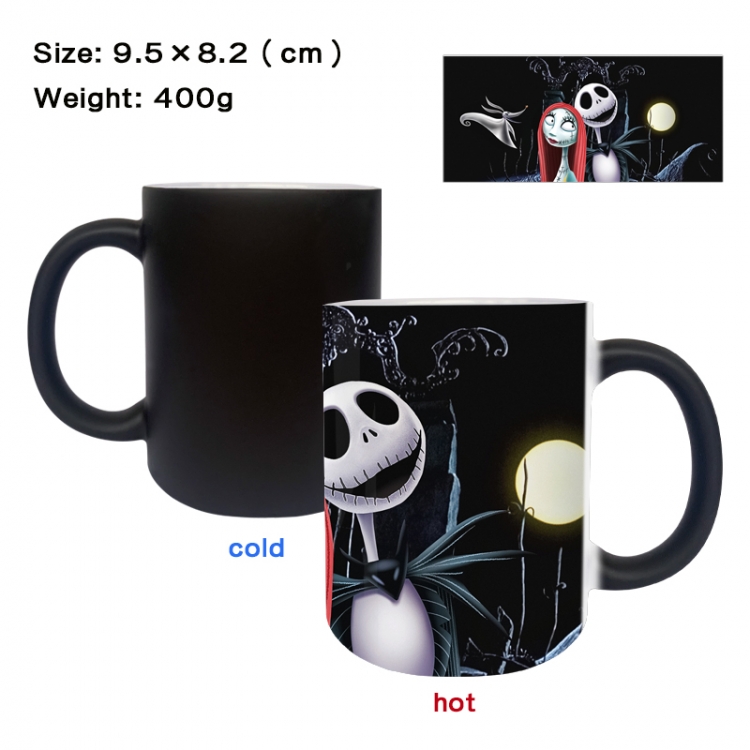The Nightmare Before Christmas Anime peripherals color changing ceramic cup tea cup mug 9.5X8.2cm