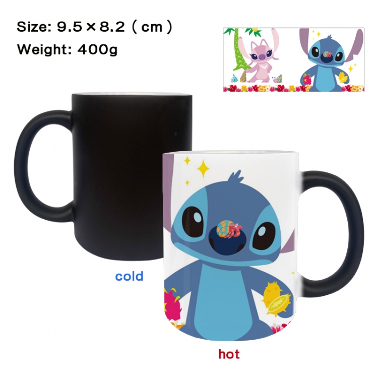 Lilo & Stitch Anime peripherals color changing ceramic cup tea cup mug 9.5X8.2cm