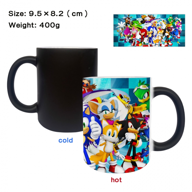 Sonic The Hedgehog Anime peripherals color changing ceramic cup tea cup mug 9.5X8.2cm