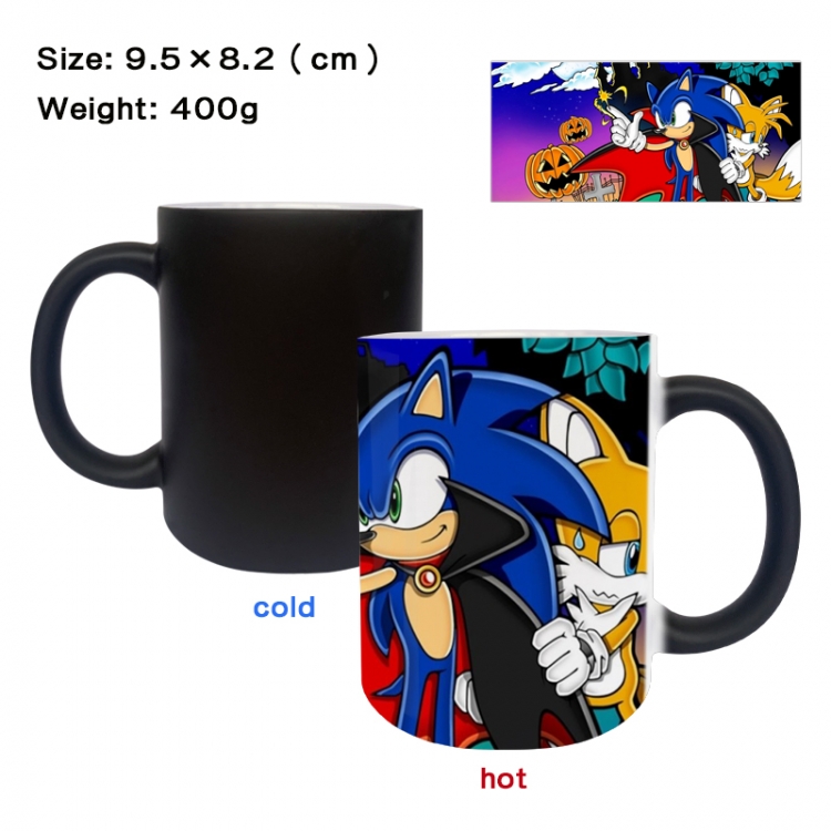 Sonic The Hedgehog Anime peripherals color changing ceramic cup tea cup mug 9.5X8.2cm