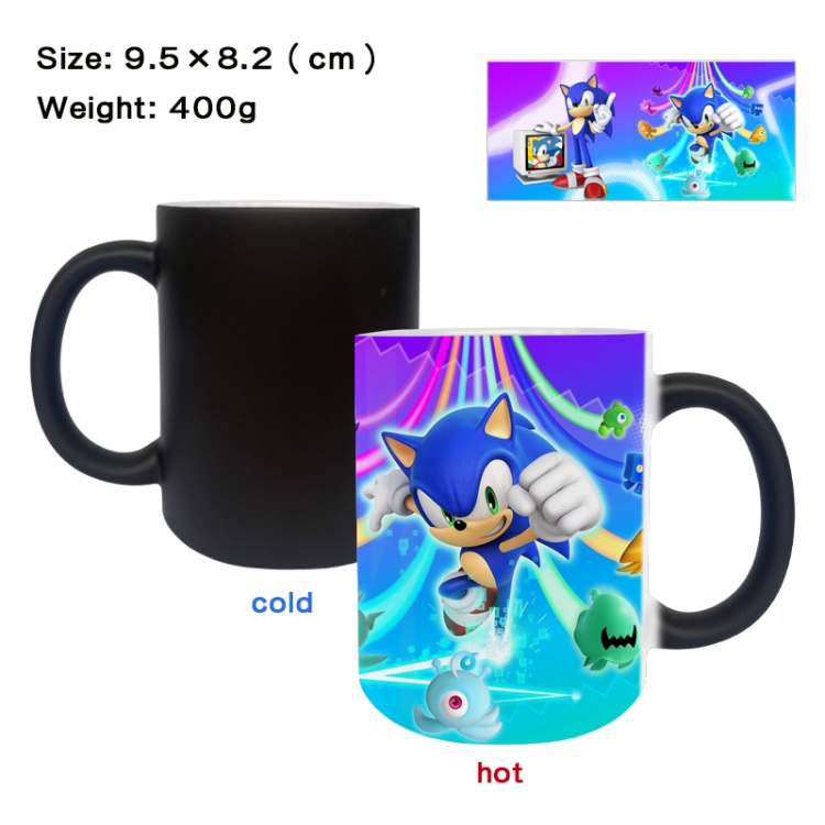 Sonic The Hedgehog Anime peripherals color changing ceramic cup tea cup mug 9.5X8.2cm