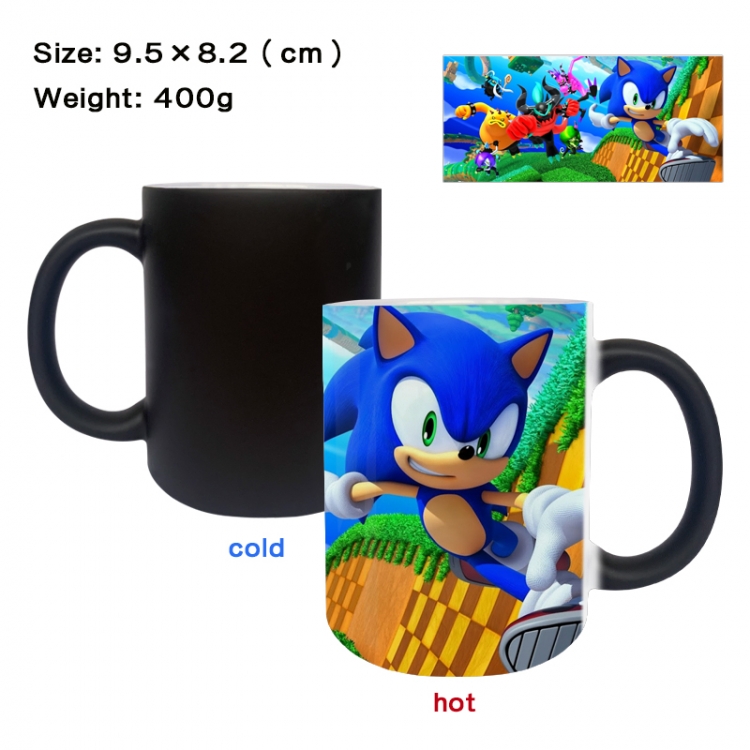 Sonic The Hedgehog Anime peripherals color changing ceramic cup tea cup mug 9.5X8.2cm