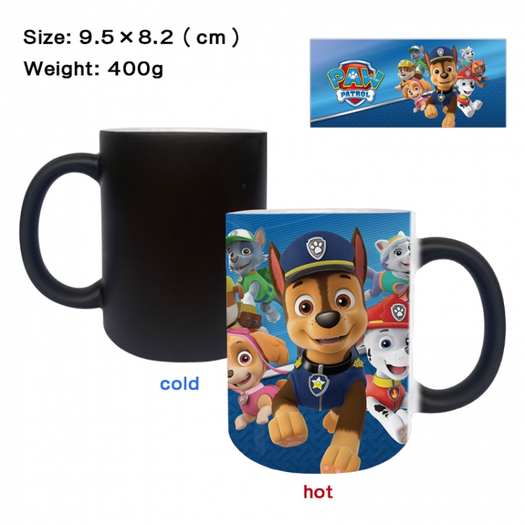 PAW Patrol Anime peripherals color changing ceramic cup tea cup mug 9.5X8.2cm