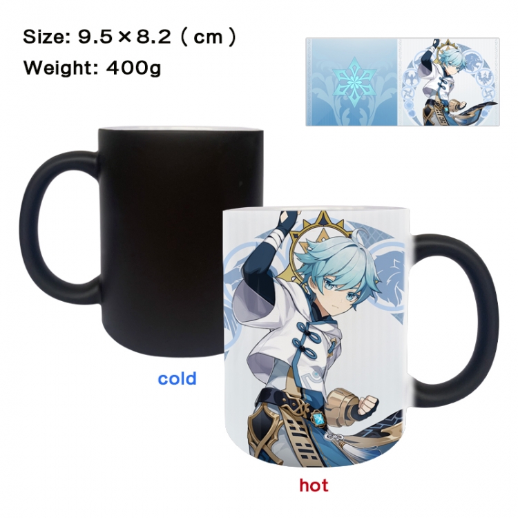 Genshin Impact Anime peripherals color changing ceramic cup tea cup mug 9.5X8.2cm