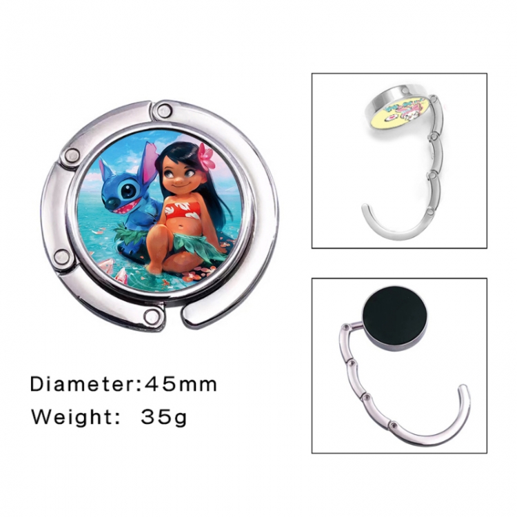 Lilo & Stitch Anime folding bag hanger table edge bag hook 45mm