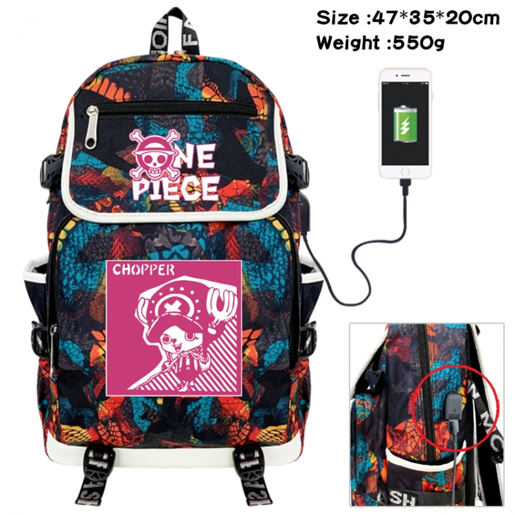 One Piece Camouflage waterproof sail fabric flip backpack student bag 47X35X20CM 550G