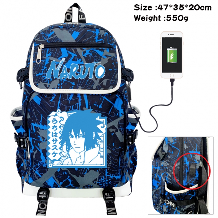 Naruto Camouflage waterproof sail fabric flip backpack student bag 47X35X20CM 550G