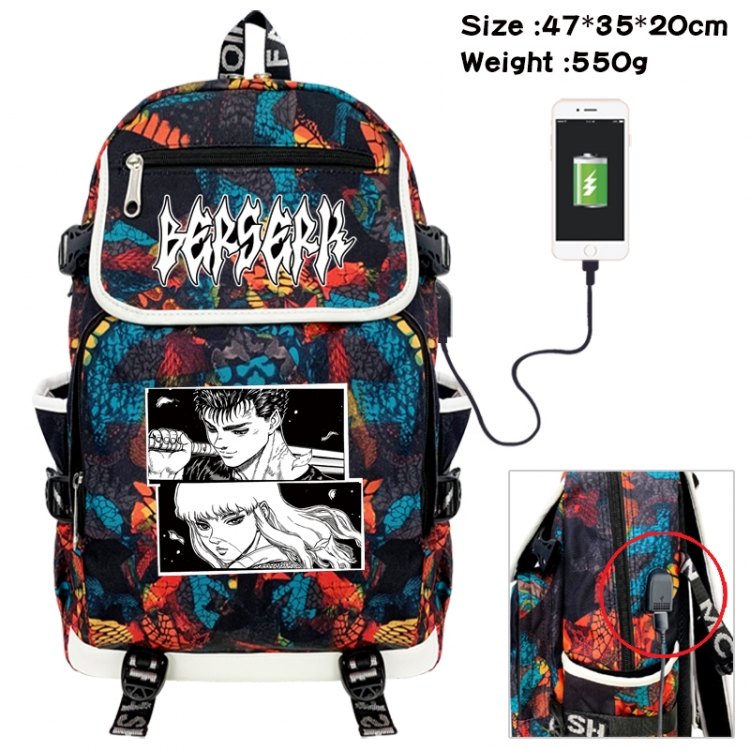 Berserk Camouflage waterproof sail fabric flip backpack student bag 47X35X20CM 550G