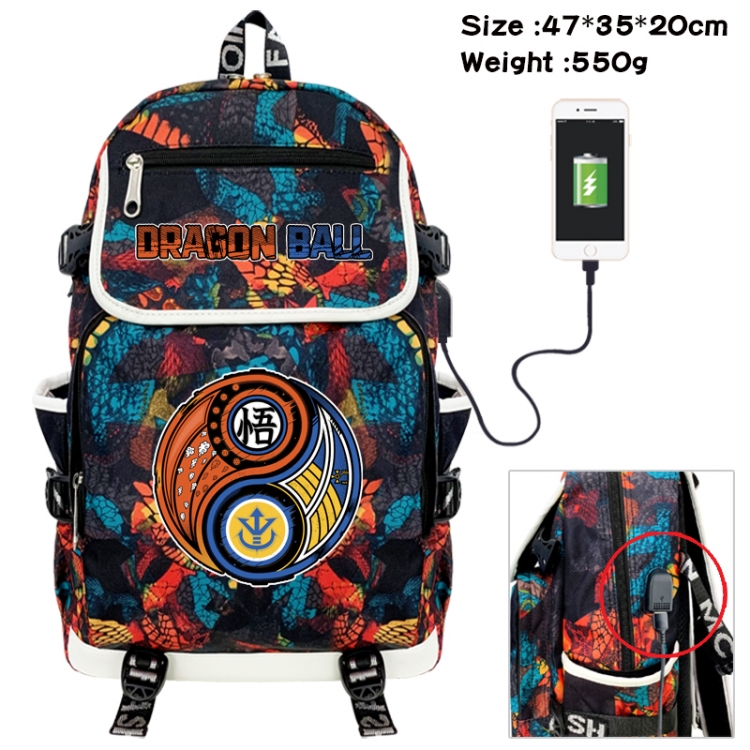 DRAGON BALL Camouflage waterproof sail fabric flip backpack student bag 47X35X20CM 550G