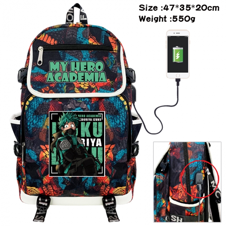My Hero Academia Camouflage waterproof sail fabric flip backpack student bag 47X35X20CM 550G