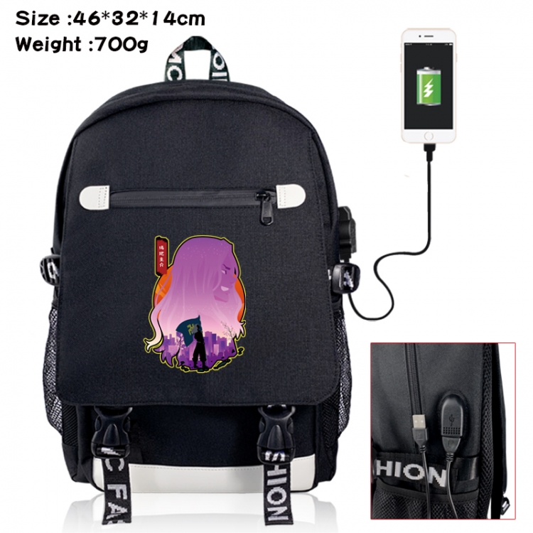 Tokyo Revengers canvas USB backpack cartoon print student backpack 46X32X14CM 700g 