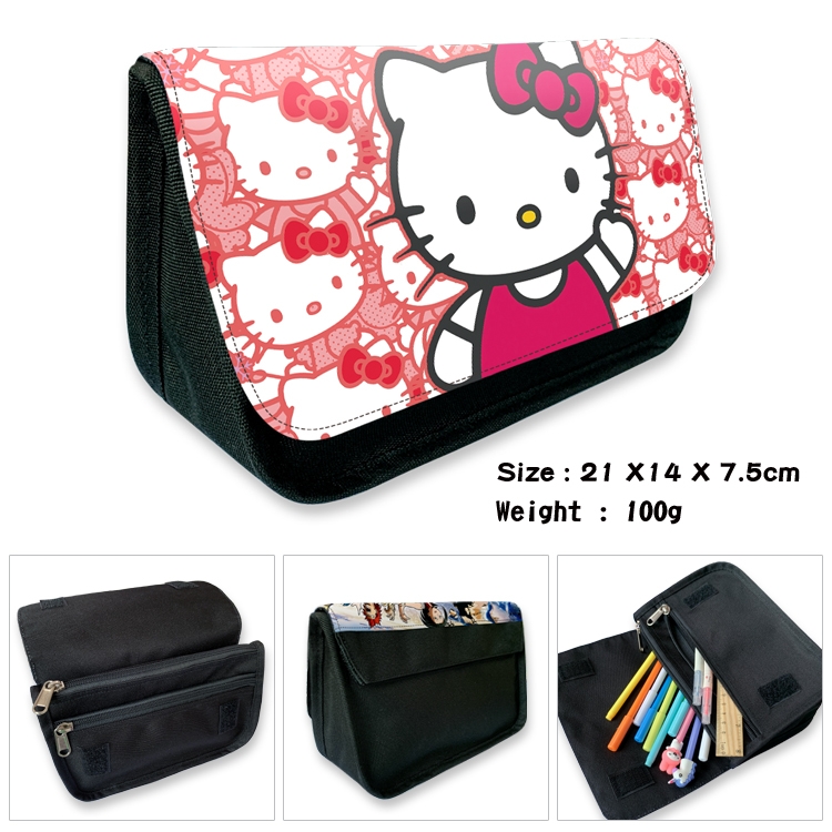 sanrio Anime Velcro canvas zipper pencil case Pencil Bag 21×14×7.5cm