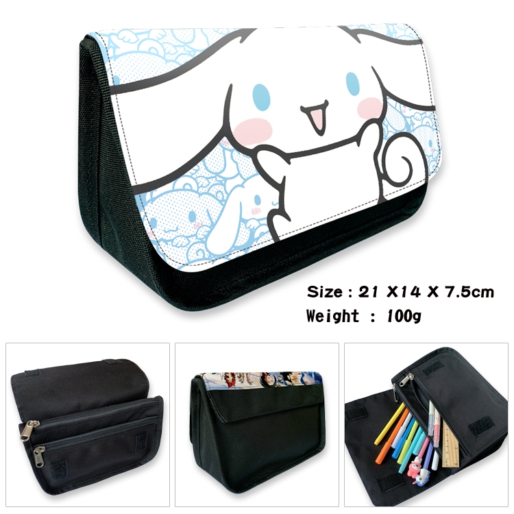 sanrio Anime Velcro canvas zipper pencil case Pencil Bag 21×14×7.5cm