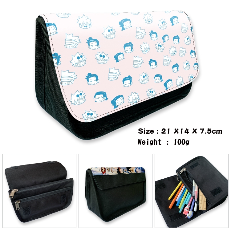 Jujutsu Kaisen Anime Velcro canvas zipper pencil case Pencil Bag 21×14×7.5cm