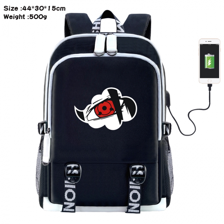 Naruto Anime Double Zipper Data Backpack 44X30X15CM