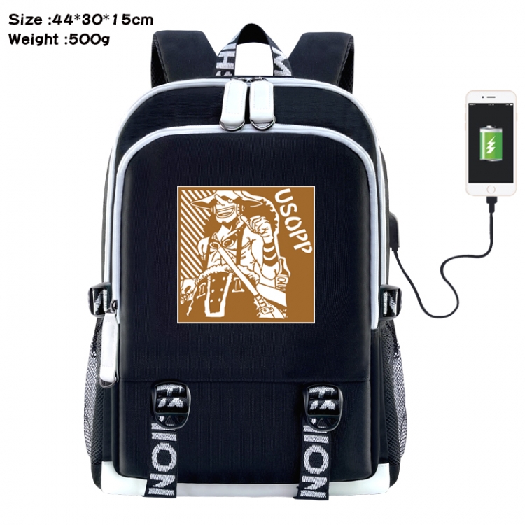 One Piece Anime Double Zipper Data Backpack 44X30X15CM