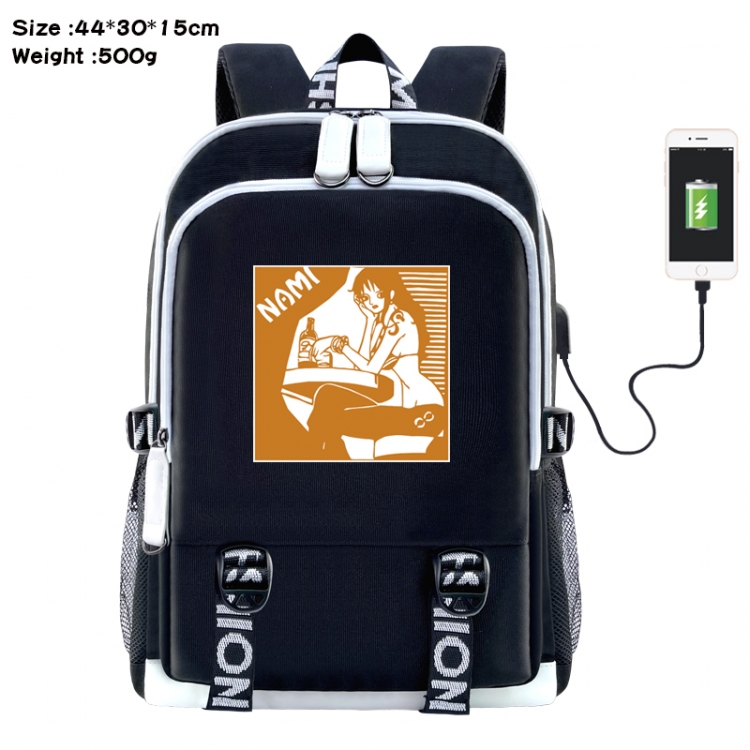 One Piece Anime Double Zipper Data Backpack 44X30X15CM