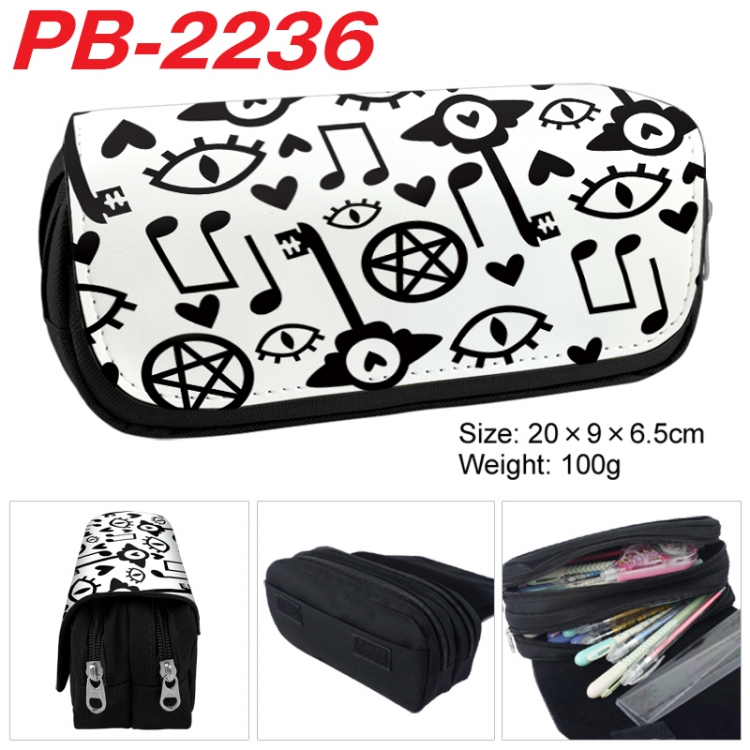 Hazbin Hotel Anime double-layer pu leather printing pencil case 20x9x6.5cm PB-2236
