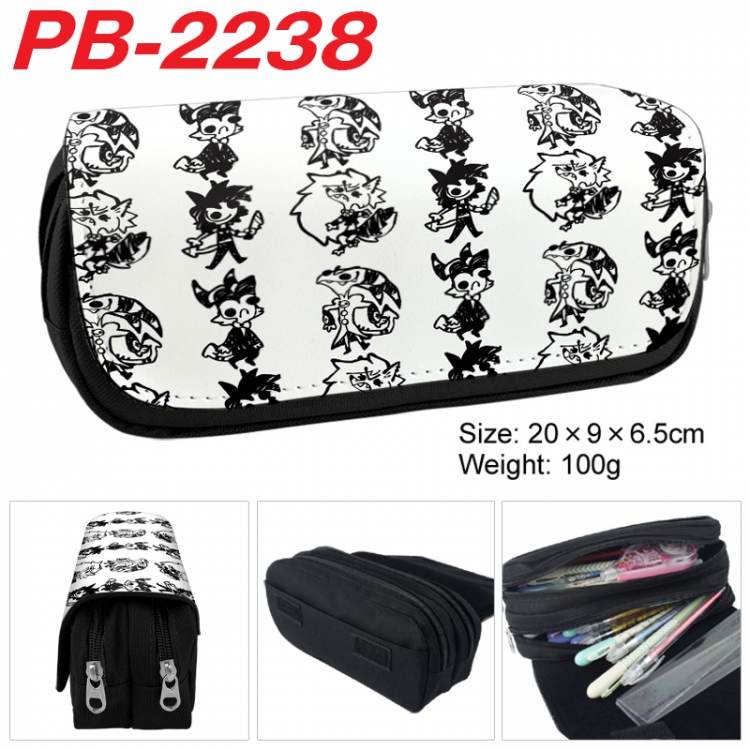 Hazbin Hotel Anime double-layer pu leather printing pencil case 20x9x6.5cm PB-2238