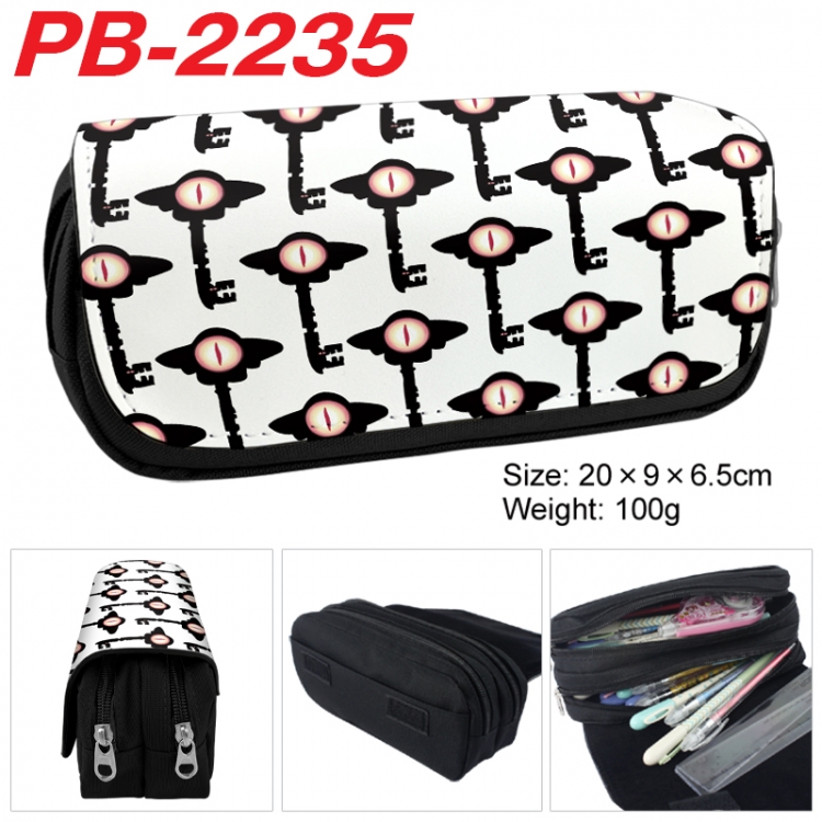 Hazbin Hotel Anime double-layer pu leather printing pencil case 20x9x6.5cm PB-2235